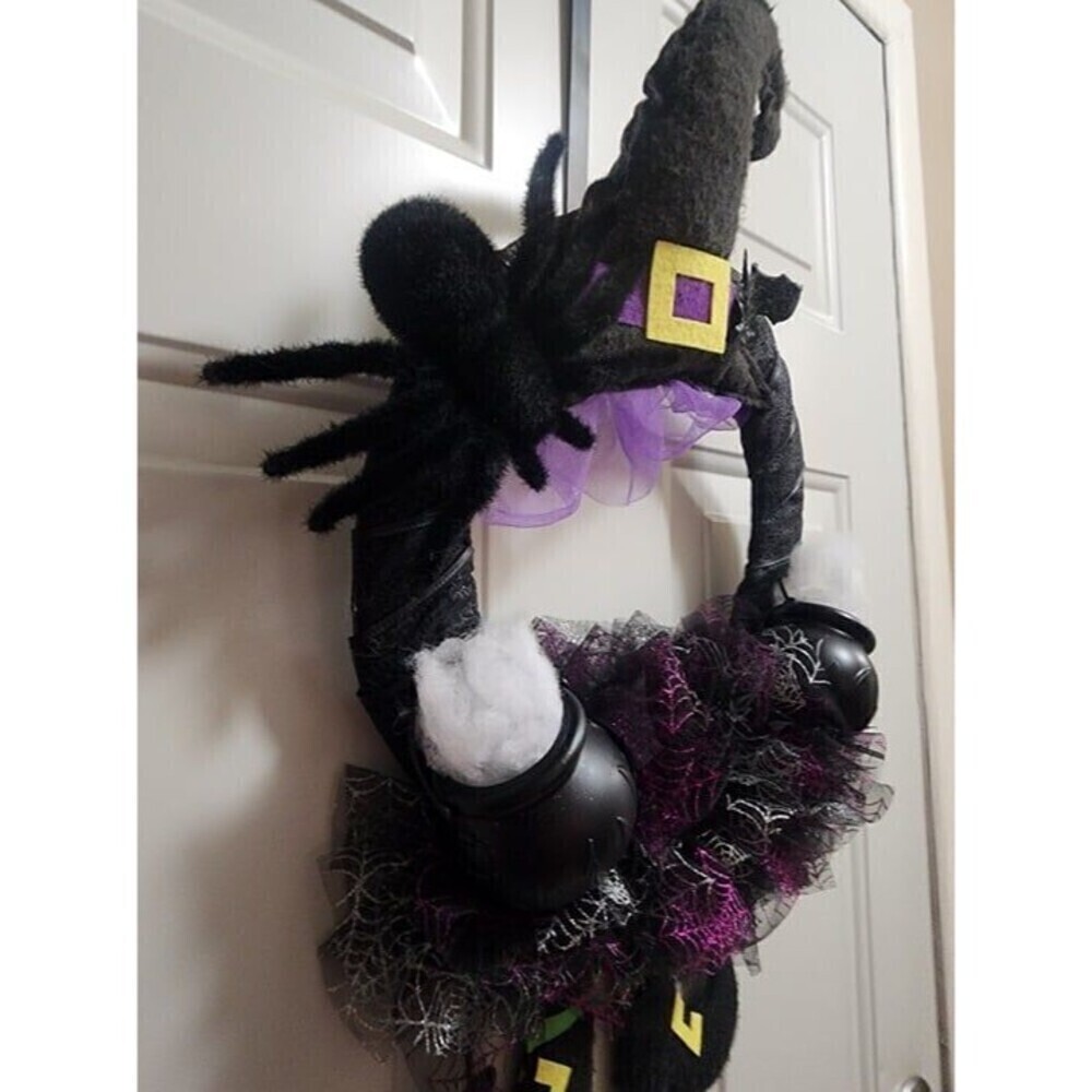 Handmade Witch Halloween Wreath-New - Picture 2 of 8